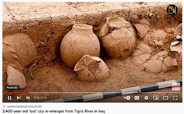 伊拉克水庫水位退去後,發現一座3400年歷史的古城。圖擷自YouTube