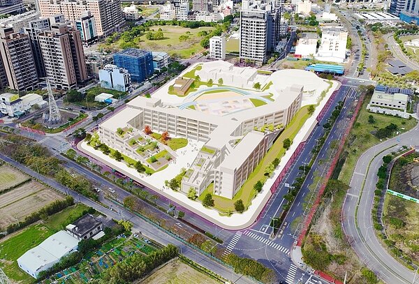 文中二完工示意圖,作家筆下的花草樹木將現身在校園的角落。圖/新聞局、教育局提供