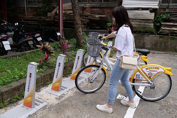 猴雙公共自行車專區。圖/新北市府提供