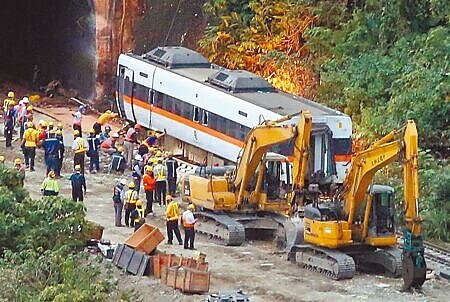 
去年4月2日台鐵太魯閣號發生翻車事故，造成49死、200多人受傷，朱姓土木技師評太魯閣出軌遭記警告，法院批公共工程委員會箝制言論自由，撤銷處分。（本報資料照片）
