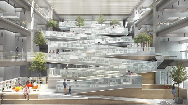 國家圖書館南部分館暨聯合典藏中心終於發包，圖為未來完工示意圖。圖／館方提供