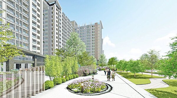 高市岡山社宅已完成基本設計,規畫興建625戶住宅,總共4棟12層樓至地下2樓的建築主體,提供1至3房型配比約6:3:1。圖/高市都發局提供
