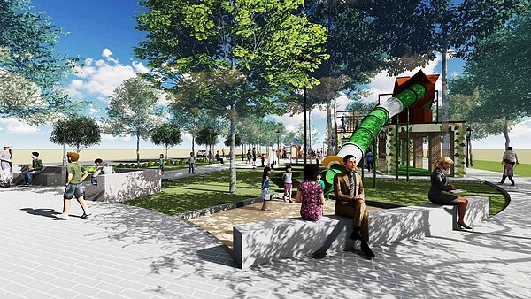 南屯豐富公園遊戲場模擬圖。圖/台中市建設局提供