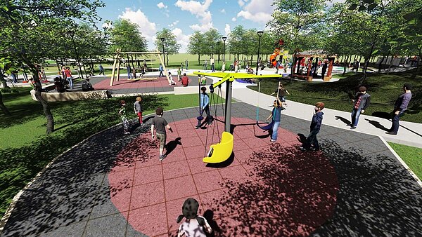 太平921公園遊戲場模擬圖。圖/台中市建設局提供