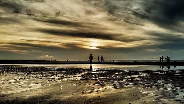 關渡夕照搏得全台八景之一的美譽。圖／易小滿攝