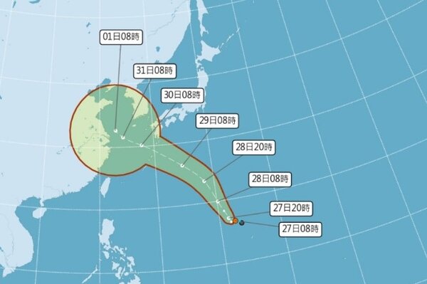 今年第5號颱風「桑達」最快將在今晚生成。圖／翻攝自氣象局
