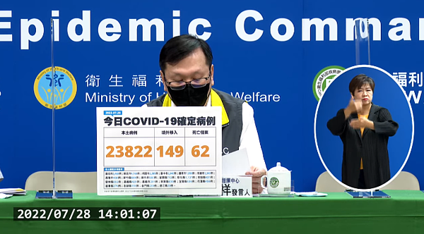 今(28)日公布國內新增23,971例COVID-19確定病例。圖/翻攝自疾管局