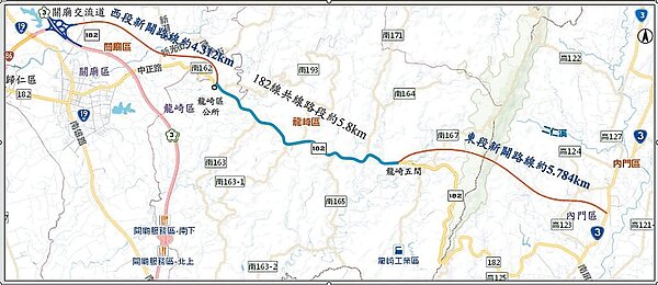 台86線向東延伸至台3線新闢截彎取直案，總經費111億元，已獲行政院核定。圖／台南市政府提供／曹婷婷台南傳真