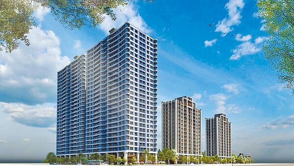 新北市三重仁義段都更案將興建7棟住宅大樓並設派出所。圖為更新後模擬圖。(新北市都更處提供/黃敬文新北傳真)