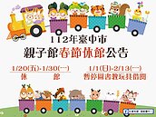 別跑空！台中12間親子館　1／20-30休館