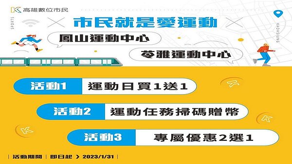 高市即日起至112年1月31日舉辦「高雄數位市民」折扣活動。