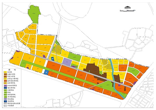 嘉義市北港路兩側區段徵收都市計畫草案示意圖。圖／嘉義市政府提供