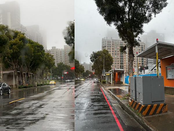 原PO拍下林口起霧的狀況。圖擷自PTT