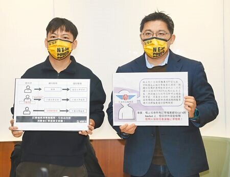 近日個資外洩事件層出不窮,立委邱顯智(右)與科技工程師王景弘(左)6日召開「格上租車訂單資料全裸奔!公路總局還在狀況外?」記者會,說明格上租車超過10萬筆調單資料外洩的始末與處理情形,呼籲政府盡快成立個資專責機關,保障全體國人個人資料安全。(劉宗龍攝)