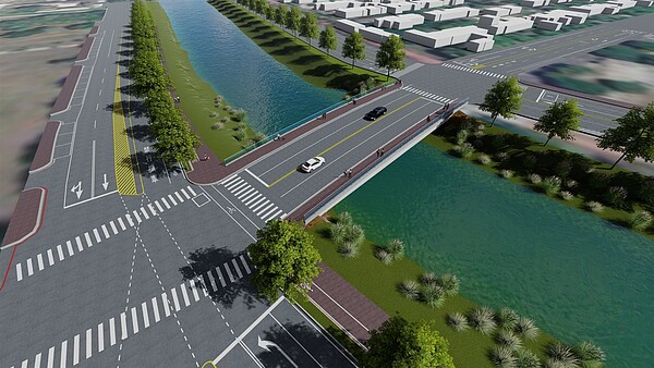 岡山區筧橋已於日前開工進行橋梁改建工程,預計113年年底完工。圖/高雄市政府提供