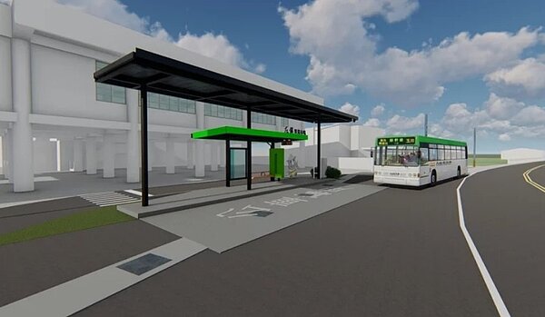 台南左鎮果菜市場大型候車站工程發包 ，預計今年第4季完工。圖／台南市交通局提供
