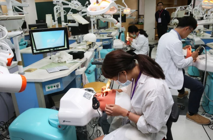 近期「波波牙醫」議題「死灰復燃」,支持開放派再度醞釀遊說綠營執行附帶決議,甚至尋求修法。圖為牙醫系學生實習示意圖。本報資料照片