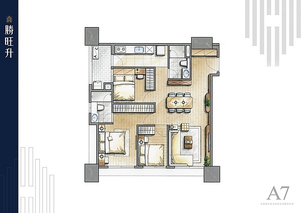 每個房間都開窗,整體採光好、通風且格局方正,動線設計優、坪效使用佳。圖/勝旺升提供