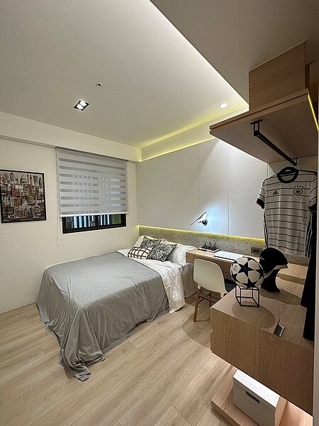 每個房間都能放下一張標準雙人床,動線、空間設計出色。圖/勝旺升提供