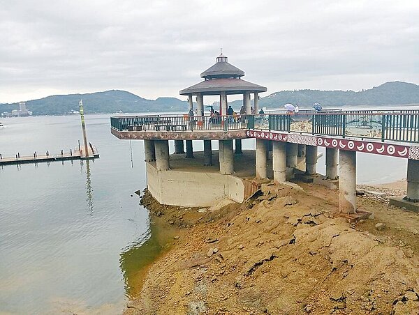 南投地區累計45.5毫米降雨,日月潭水庫進流量最大約每秒6噸(cms),約增加21.6萬噸庫容。圖/日月潭風管處提供