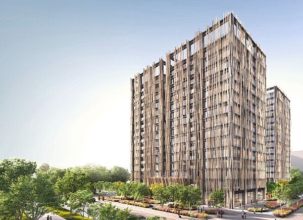 巴克禮One Park為日本知名隈研吾建築師在南台灣全新代表作。圖/業者提供