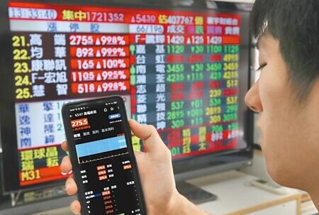 
高端疫苗股價2021年2月從每股110元，一路攀升到417元，遭質疑炒股。圖為2021年6月11日高端疫苗股票高掛漲停。（本報資料照片）
