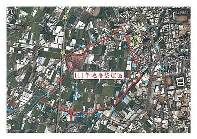 臺中市大雅區地籍整理數值法重測範圍。圖／台中市地政局提供