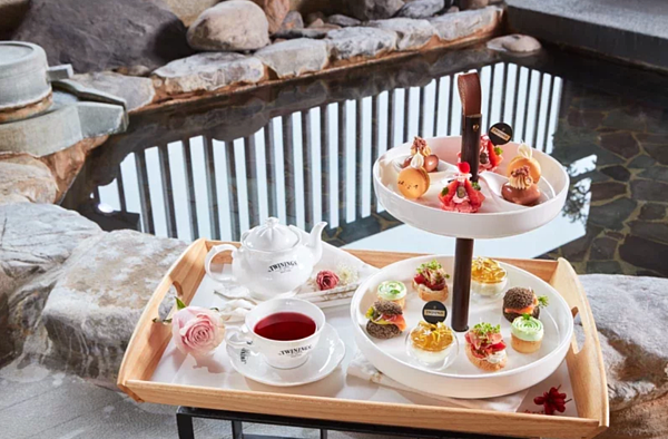 TWININGS攜手烏來璞石麗緻溫泉會館,推出雙人下午茶。圖/TWININGS提供