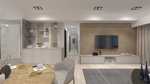 3D圖-客廳。圖 / 欣和室內裝修有限公司提供