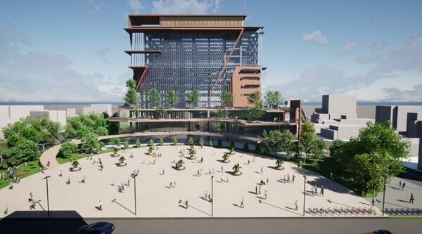 嘉義市政府北棟大樓未來藍圖。圖／嘉義市政府提供