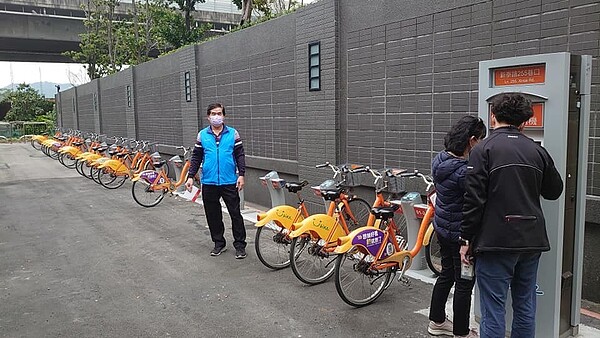 新莊區立言里公共自行車租借點。圖／劉進益里長提供
