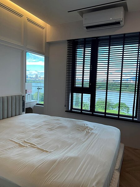 舒子晨新家主臥擁有無敵河景。圖／摘自舒子晨Nikita臉書粉絲專頁