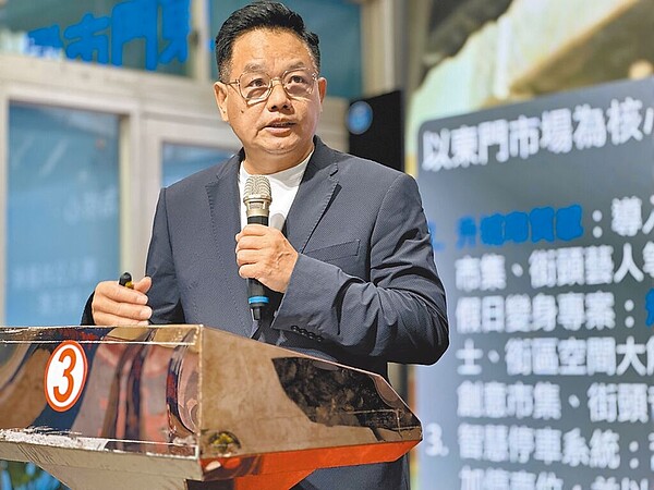 為推動新竹市舊城區活化,林耕仁提3支箭政策,將從改造東門市場出發。(林耕仁競辦提供/陳育賢新竹傳真)