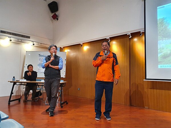 推動北投磺港溪再造發表會中清江里里長李炳廉蒞臨指導。圖／擷取至台北市政府工程局新聞稿