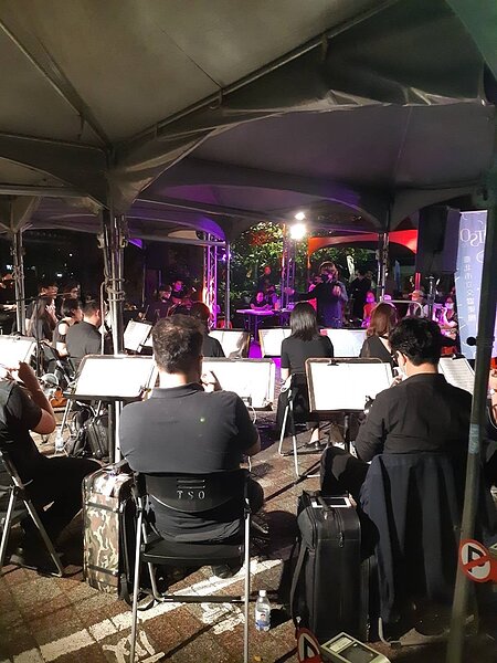 江里長邀請交響樂團至里區表演。圖/江雪卿里長提供