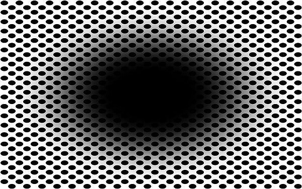 86%的受試者認為中間的圓形不斷擴大,就像黑洞一樣。圖/擷自期刊《人類神經科學前沿》