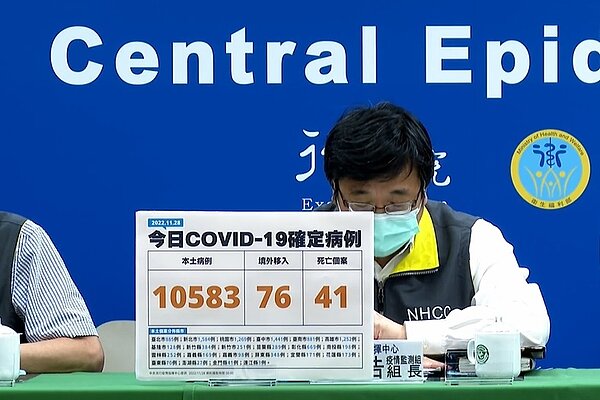 本土確診數創215天以來新低。圖／截自疾管署直播