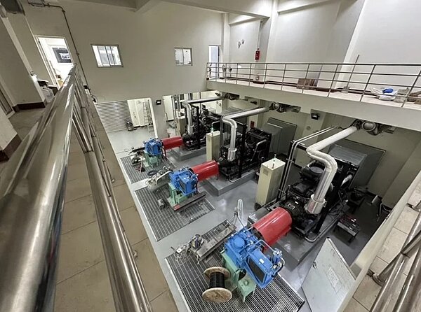 大鵬抽水站設置3台抽水機組。圖/新北水利局提供