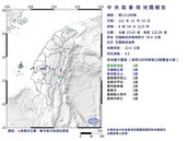 上午6時54分花蓮規模4.5地震　最大震度台東3級　發布國家級警報