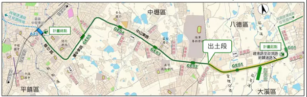 桃園市府規畫「桃捷綠線延伸中壢」路線,昨天通過環評大會。圖/取自環說書