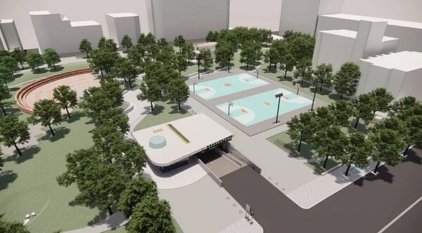 板橋區溪北公園地下停車場模擬圖。圖/新北市交通局提供