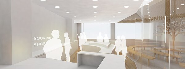 內部空間「紀念品商店」示意圖。圖/北市府提供