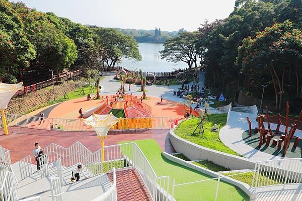 新化虎頭埤打造親子共遊。圖/台南市政府提供