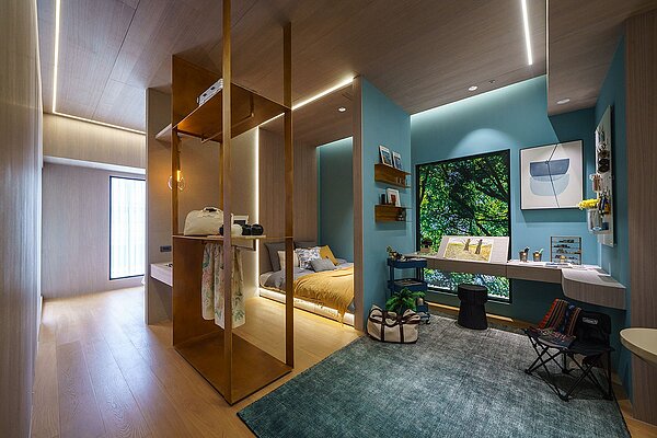 3房產品可依客戶需求進行客變,可規劃成2房加上一個彈性空間,相當靈活。圖/明志書苑提供