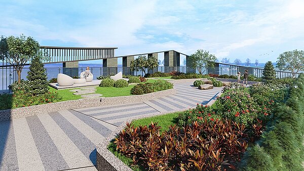 空中花園綠意盎然。圖/明志書苑提供