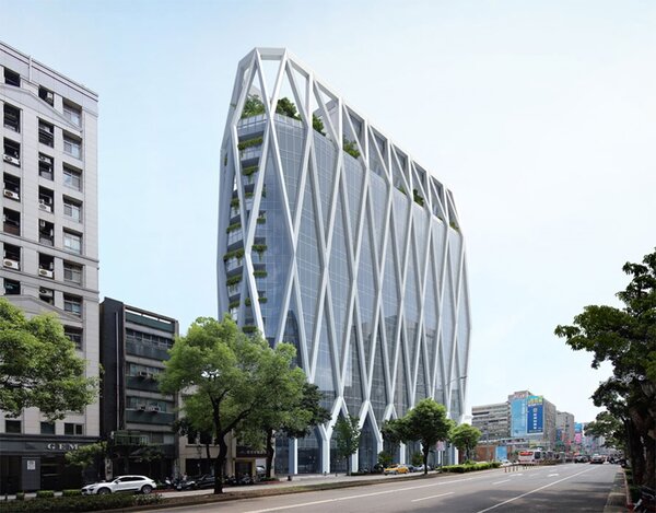 上海商銀新總行大樓未來完工後的模樣（潘冀聯合建築師事務所提供）