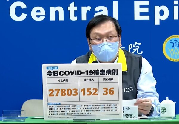 29日本土疫情較上周四增加39.8％。圖／疾管署直播