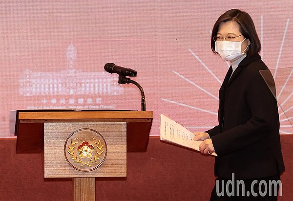 蔡英文總統今天發表「2023年元旦談話」。記者胡經周／攝影