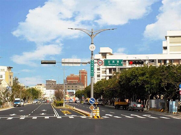 台中市梧棲區文化路改善完成。(台中市政府提供)