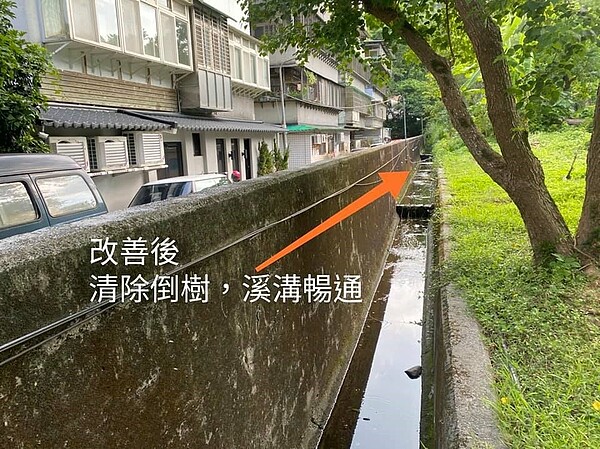 郭坤祥里長改善溪溝排水問題。圖/郭坤祥里長提供